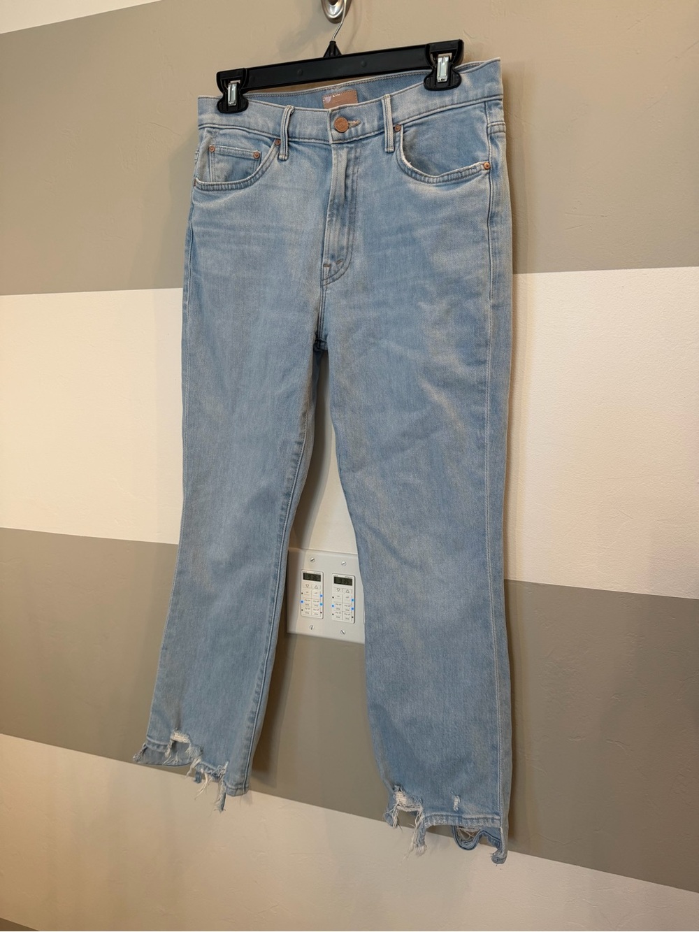 MOTHER Light Blue Cropped Ankle Jeans